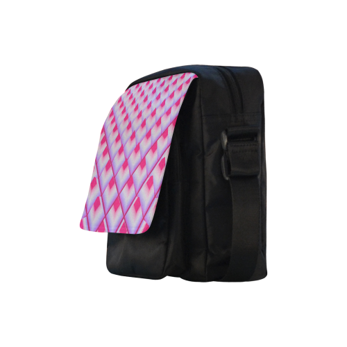 Pink 3D Pyramids Crossbody Nylon Bags (Model 1633)