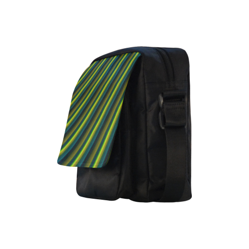 Glossy Lime Green Gradient Stripes Crossbody Nylon Bags (Model 1633)