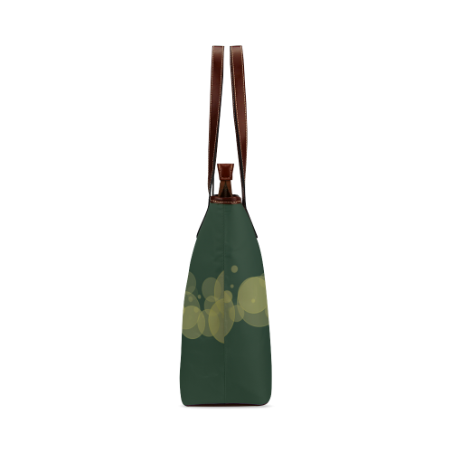 Green Bokeh Glitter Discs Shoulder Tote Bag (Model 1646)