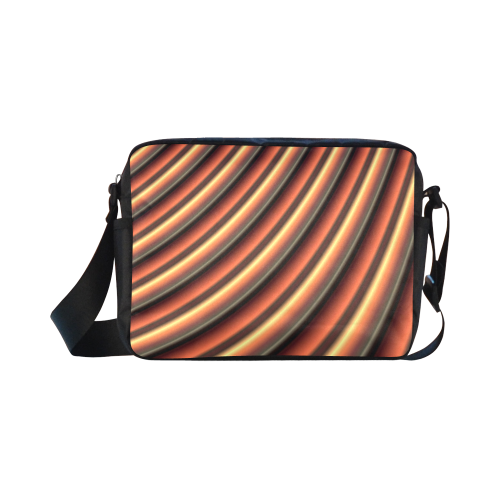 Caramel Orange Gradient Stripes Classic Cross-body Nylon Bags (Model 1632)