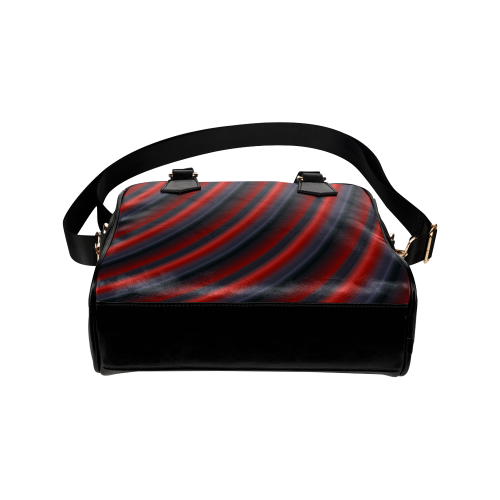 Glossy Red Gradient Stripes Shoulder Handbag (Model 1634)