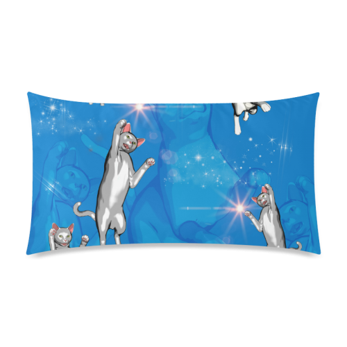 Playing cats Rectangle Pillow Case 20"x36"(Twin Sides)
