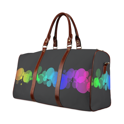 Rainbow Bokeh Glitter Discs Waterproof Travel Bag/Small (Model 1639)