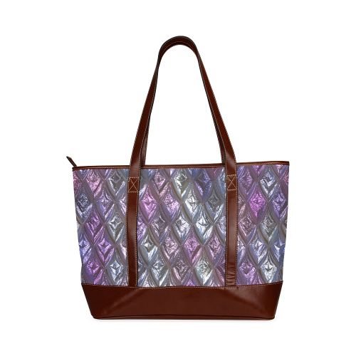 rhombus, diamond patterned lilac Tote Handbag (Model 1642)