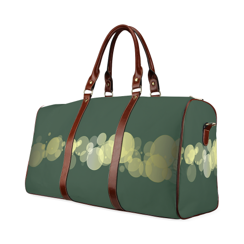 Green Bokeh Glitter Discs Waterproof Travel Bag/Small (Model 1639)