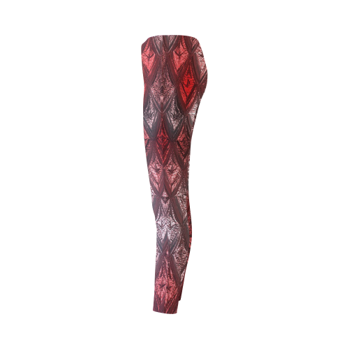 rhombus, diamond patterned red Cassandra Women's Leggings (Model L01)