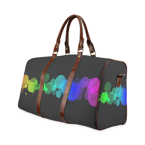 Rainbow Bokeh Glitter Discs Waterproof Travel Bag/Large (Model 1639)