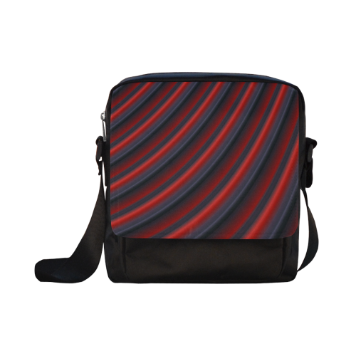 Glossy Red Gradient Stripes Crossbody Nylon Bags (Model 1633)