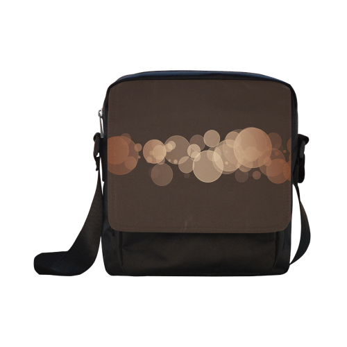 Brown Bokeh Glitter Discs Crossbody Nylon Bags (Model 1633)