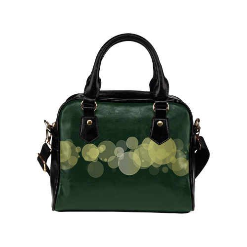 Green Bokeh Glitter Discs Shoulder Handbag (Model 1634)