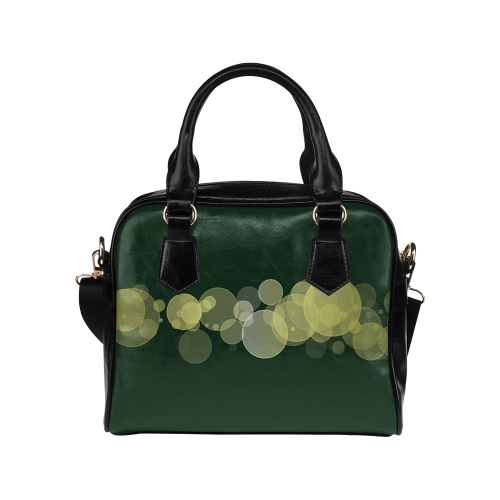 Green Bokeh Glitter Discs Shoulder Handbag (Model 1634)