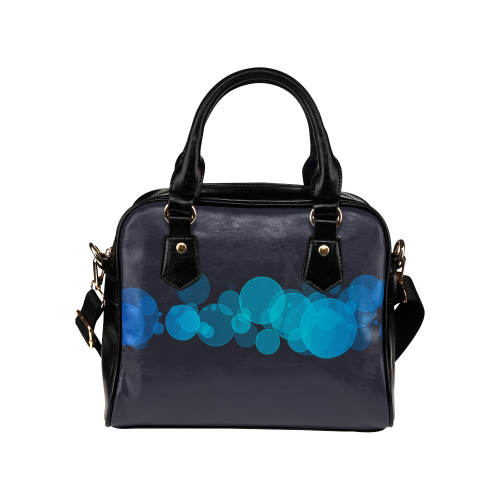 Blue Bokeh Glitter Discs Shoulder Handbag (Model 1634)