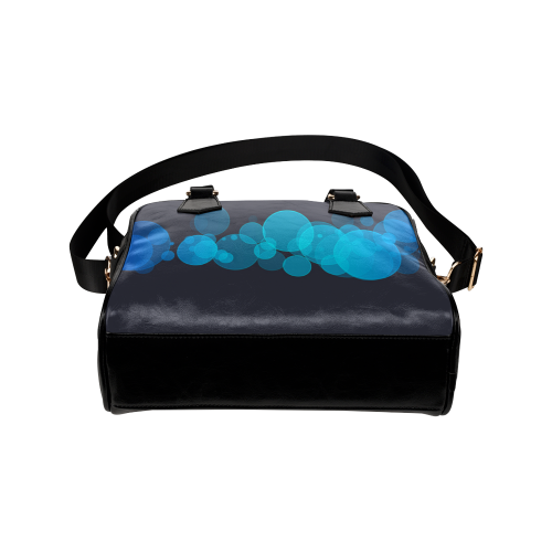 Blue Bokeh Glitter Discs Shoulder Handbag (Model 1634)
