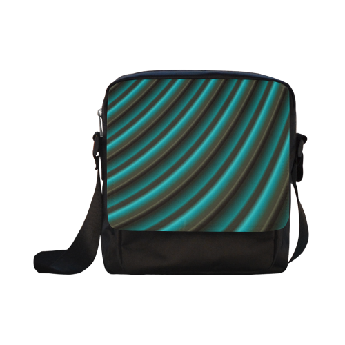 Glossy Green Gradient Stripes Crossbody Nylon Bags (Model 1633)