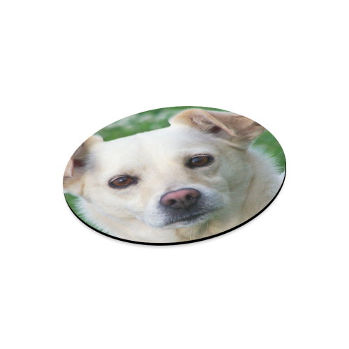 Dog face close-up Round Mousepad