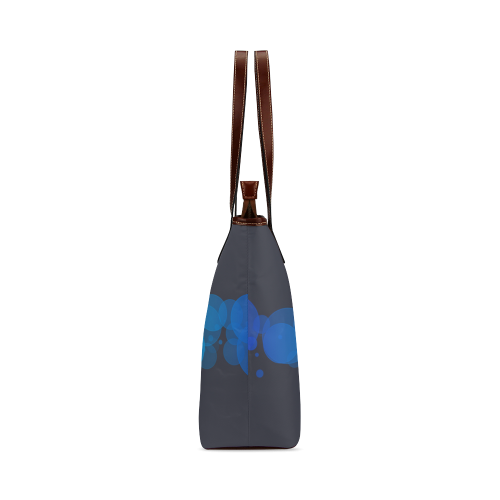 Blue Bokeh Glitter Discs Shoulder Tote Bag (Model 1646)