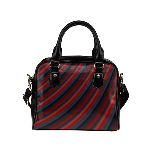 Glossy Red Gradient Stripes Shoulder Handbag (Model 1634)