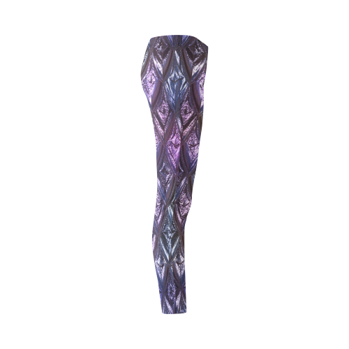 rhombus, diamond patterned lilac Cassandra Women's Leggings (Model L01)
