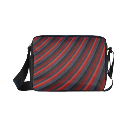 Glossy Red Gradient Stripes Classic Cross-body Nylon Bags (Model 1632)