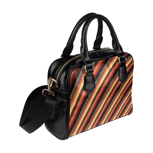 Caramel Orange Gradient Stripes Shoulder Handbag (Model 1634)