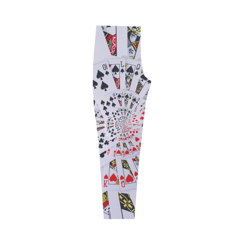Royal Flush Poker Cards Spiral Droste Capri Legging (Model L02)