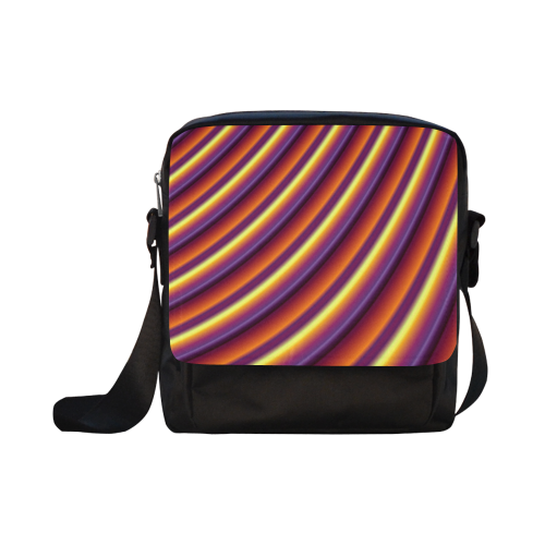 Glossy Colorful Gradient Stripes Crossbody Nylon Bags (Model 1633)