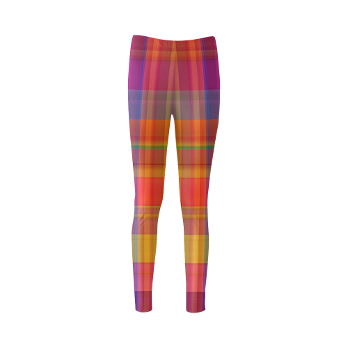 modern plaid, hot colors Cassandra Women's Leggings (Model L01)