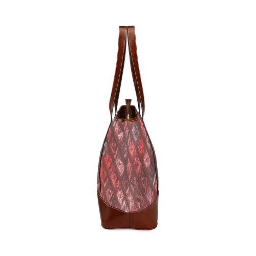 rhombus, diamond patterned red Tote Handbag (Model 1642)