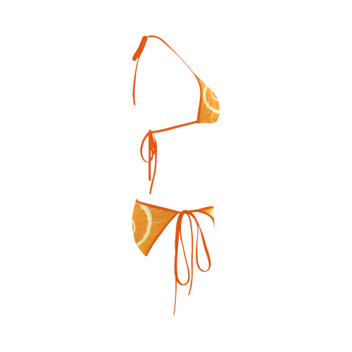 Citrus Orange Spiral Droste Custom Bikini Swimsuit