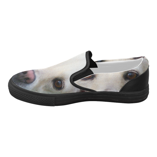 Dog face close-up Women's Slip-on Canvas Shoes (Model 019)