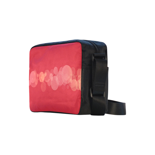 Red Bokeh Glitter Discs Classic Cross-body Nylon Bags (Model 1632)