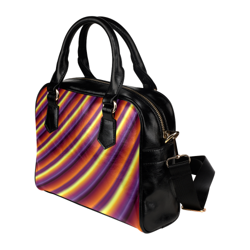 Glossy Colorful Gradient Stripes Shoulder Handbag (Model 1634)