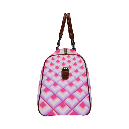 Pink 3D Pyramids Waterproof Travel Bag/Large (Model 1639)