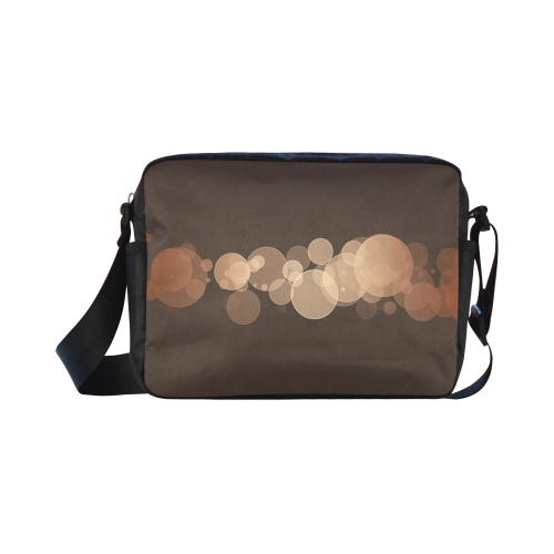 Brown Bokeh Glitter Discs Classic Cross-body Nylon Bags (Model 1632)