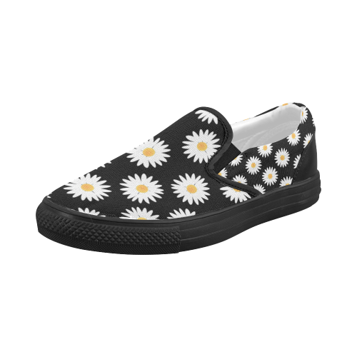 Daisies pattern Women's Slip-on Canvas Shoes (Model 019)