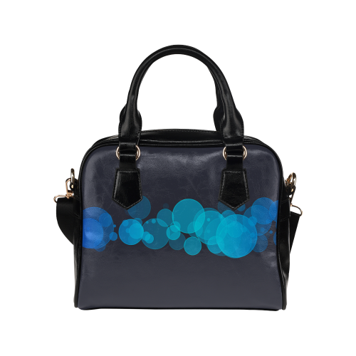 Blue Bokeh Glitter Discs Shoulder Handbag (Model 1634)