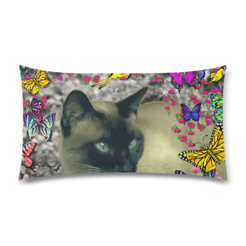 Stella in Butterflies Cbocolate Point Siamese Cat Custom Rectangle Pillow Case 20"x36" (one side)