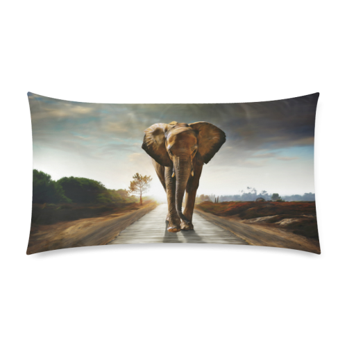 The Elephant Custom Rectangle Pillow Case 20"x36" (one side)