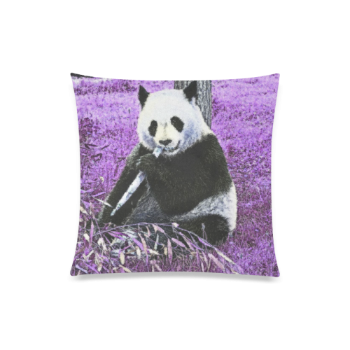 funky lilac panda Custom Zippered Pillow Case 20"x20"(Twin Sides)