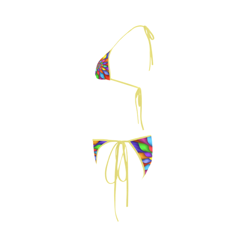 Psychedelic Rainbow Petals Spiral Custom Bikini Swimsuit