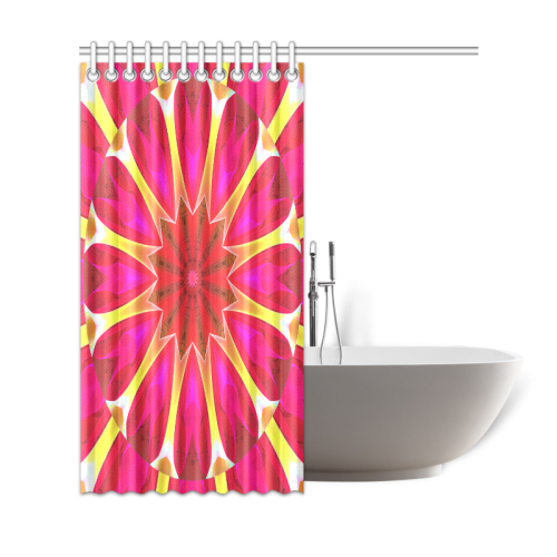 Cherry Daffodil Abstract Modern Pink Flowers Zen Shower Curtain 69"x72"
