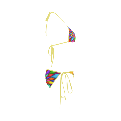 Psychedelic Rainbow Petals Spiral Custom Bikini Swimsuit