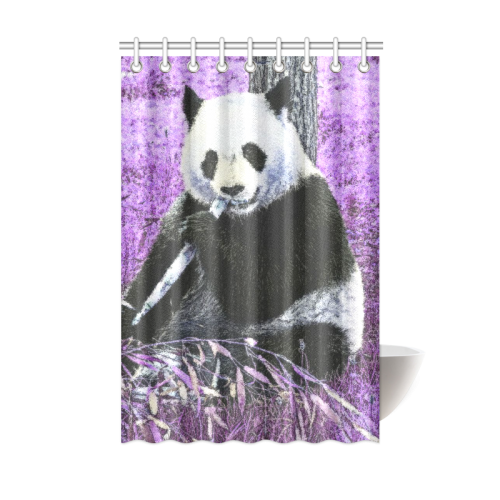 funky lilac panda Shower Curtain 48"x72"