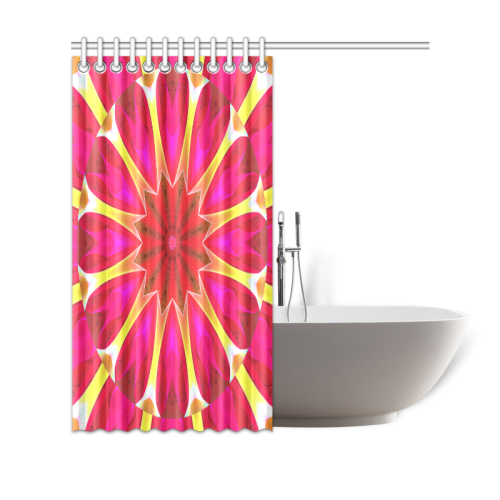 Cherry Daffodil Abstract Modern Pink Flowers Zen Shower Curtain 69"x70"