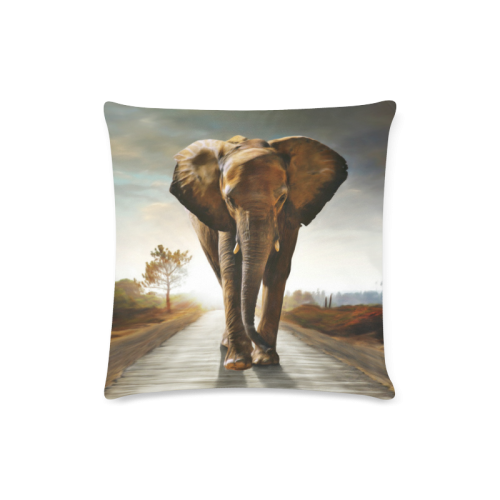 The Elephant Custom Zippered Pillow Case 16"x16" (one side)