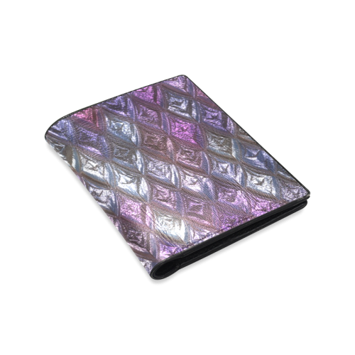 rhombus, diamond patterned lilac Men's Leather Wallet (Model 1612)