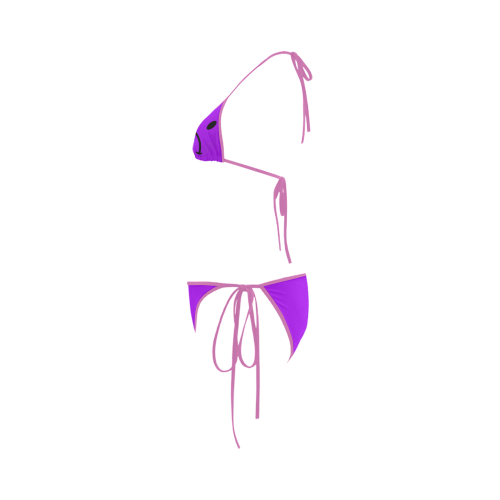 Funny Purple Bi-Polar Happy and Sad Smiley Custom Bikini Swimsuit