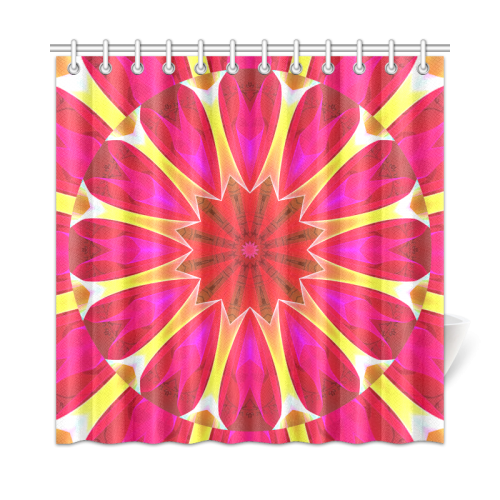 Cherry Daffodil Abstract Modern Pink Flowers Zen Shower Curtain 72"x72"