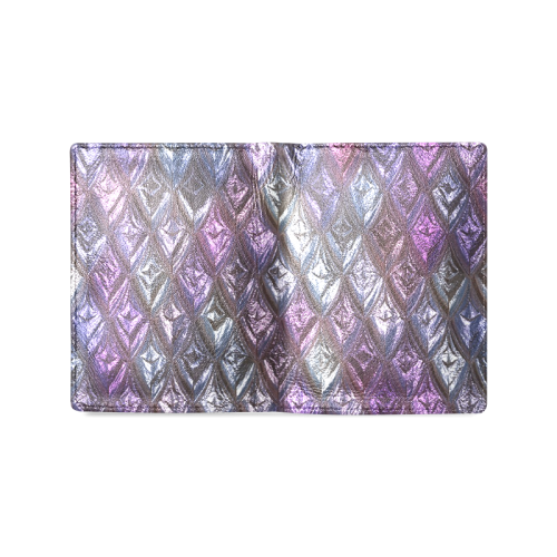 rhombus, diamond patterned lilac Men's Leather Wallet (Model 1612)
