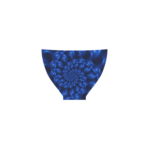 Glossy Blue Spiral Fractal Custom Bikini Swimsuit